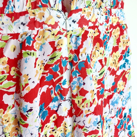 Topshop Floral Print fall on flowy dress short sz4 - Picture 4 of 8